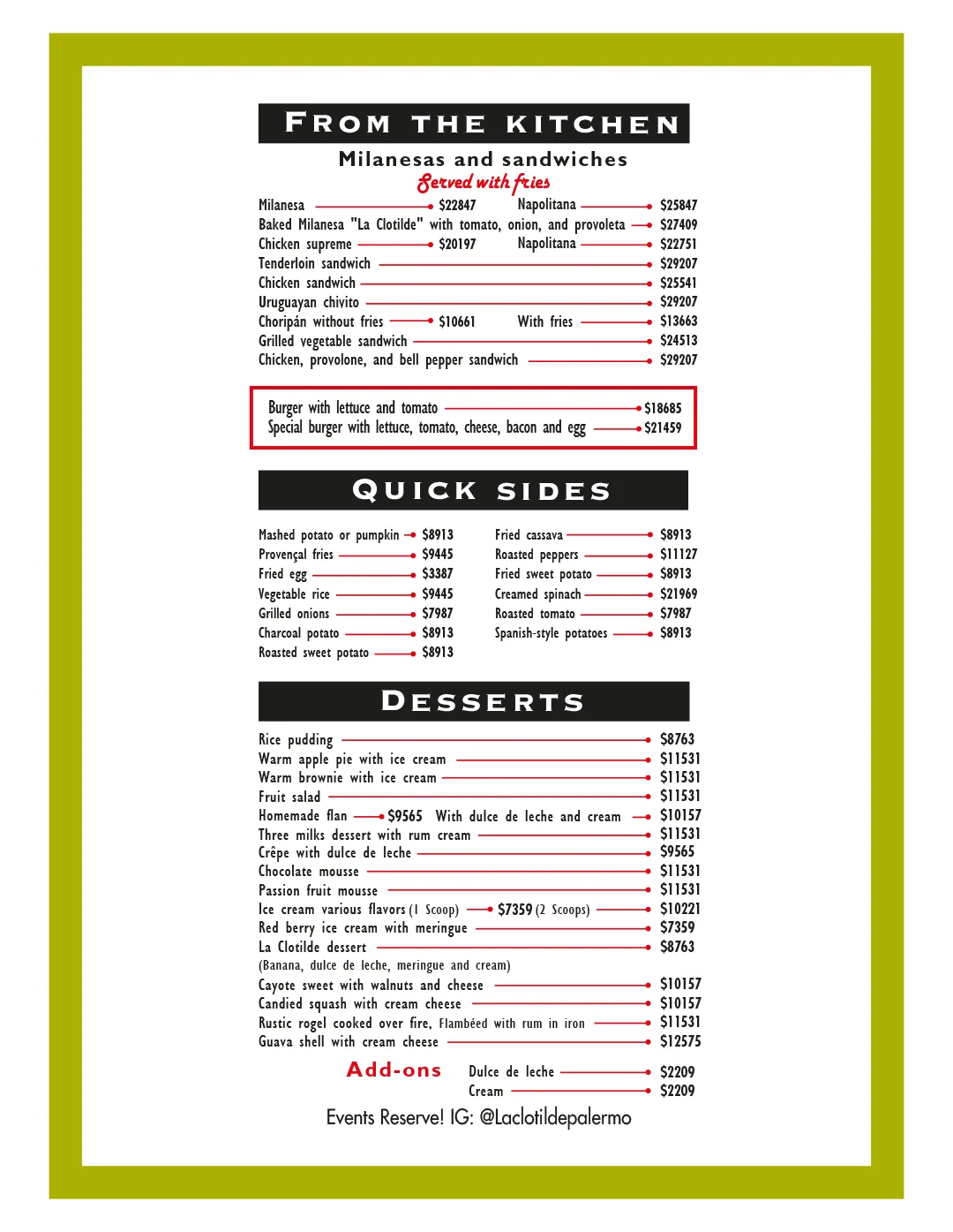Menu — Page 5